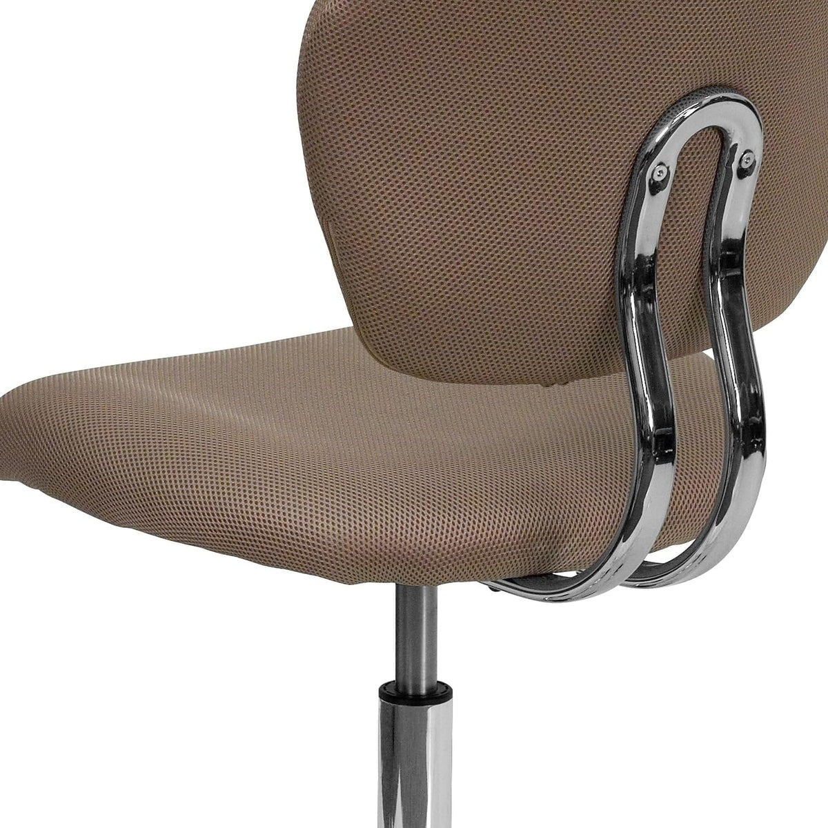 Flash Furniture Beverly Bureaustoel met gemiddelde rugleuning, netstof, gewatteerd, met chromen sokkel, koffiebruin