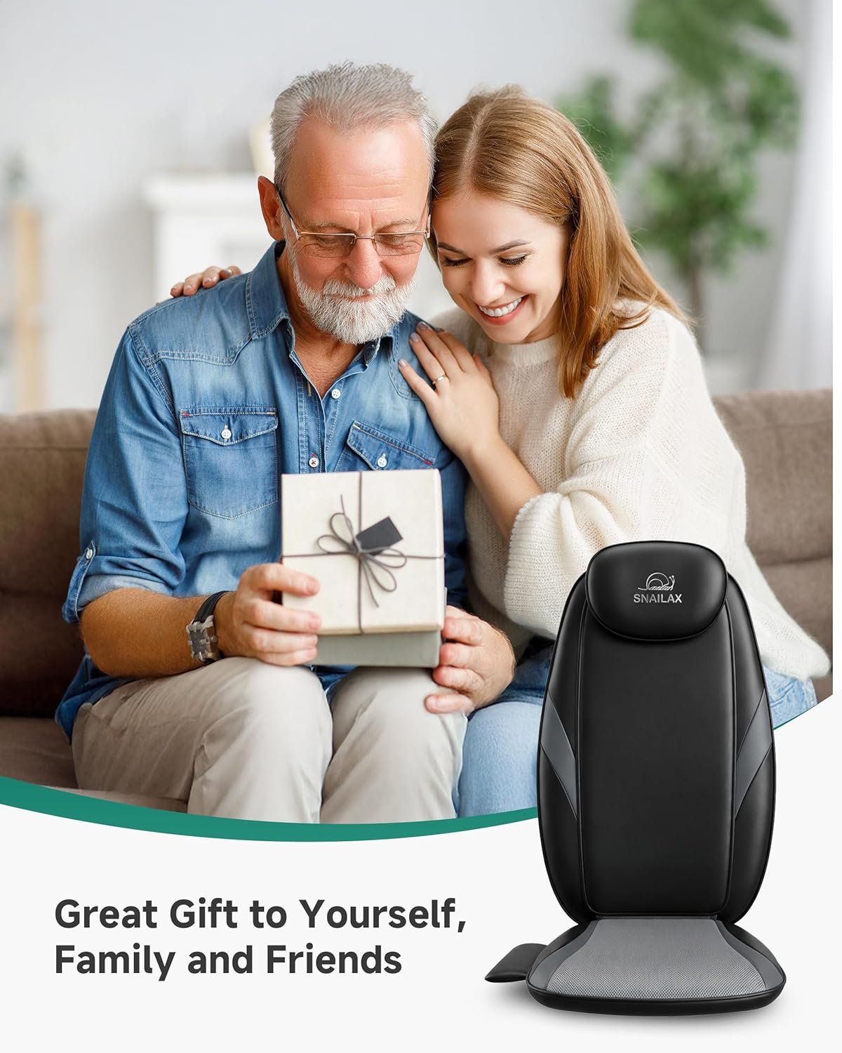 SNAILAX Shiatsu-massagekussen met warmtemassagestoel Pad Kneedende rugmassage voor thuisgebruik SL-256