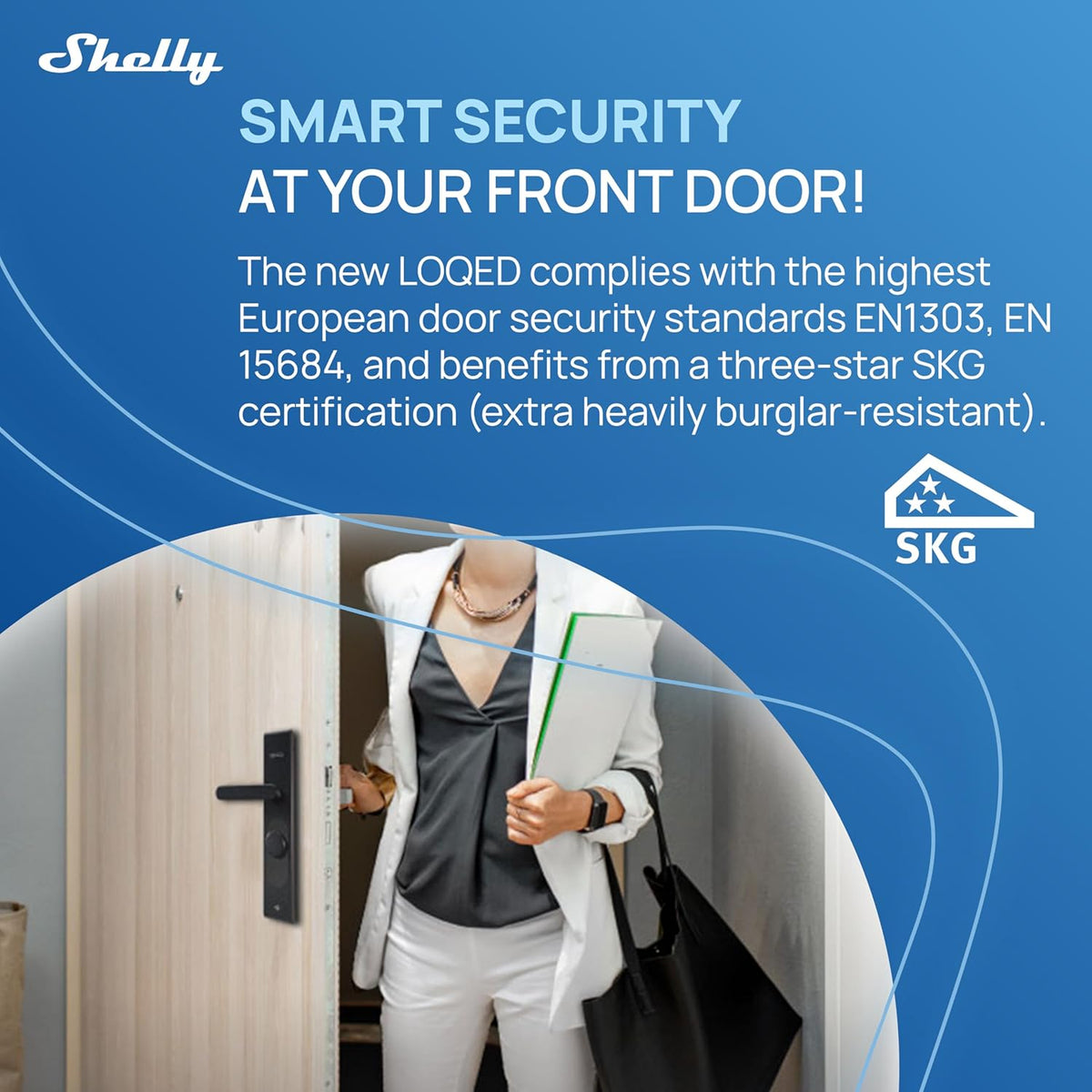 LOQED Touch Smart Lock Deurslot, zwart, elektronisch deurslot, voordeur, 256 bit encryptie, Smart Home huisdeurslot + smartphone-app, slim deurslot, elektrisch