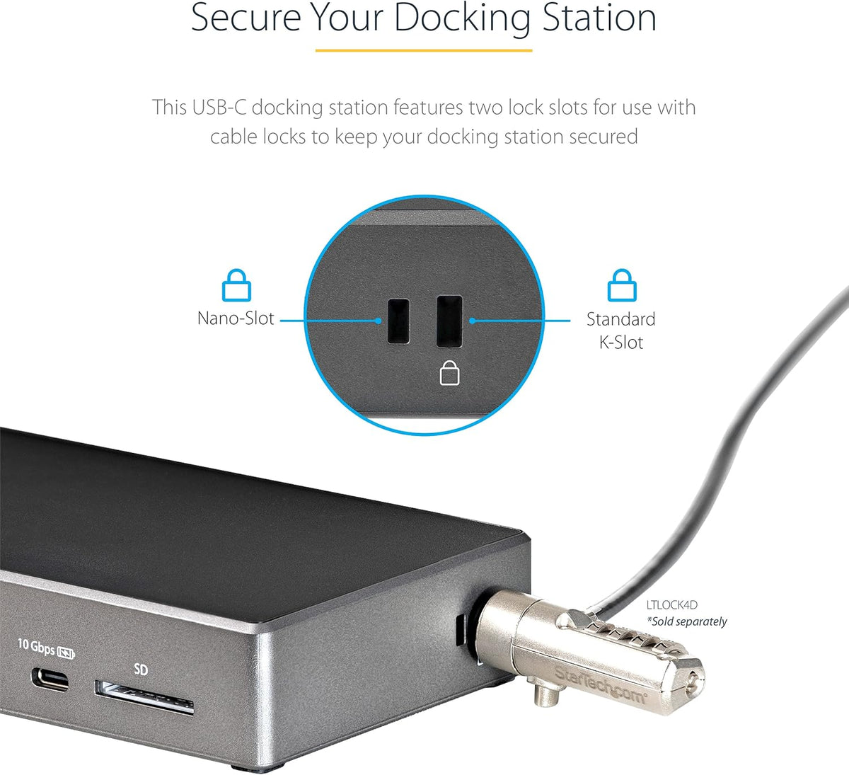 StarTech.com USB C Dock - Triple 4K Monitor USB Type-C Docking Station - 100W Power Delivery - DP 1.4 Alt Mode & DSC, 2x DisplayPort 1.4/HDMI 2.0-6xUSB (2x 10Gbps) - Windows/Chrome (DK31C2DHSPDUE)