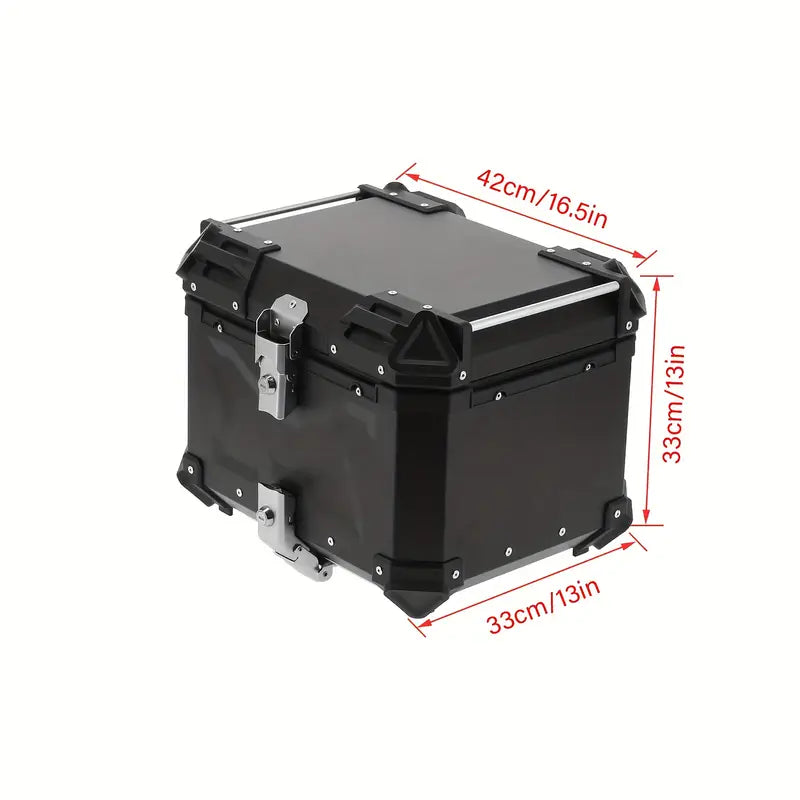 Motorfiets Topkoffer – Achterkoffer – Bagagebox – Helm Opbergbox – Toolbox – 55L Capaciteit – Aluminium Behuizing Zwart/Zilver