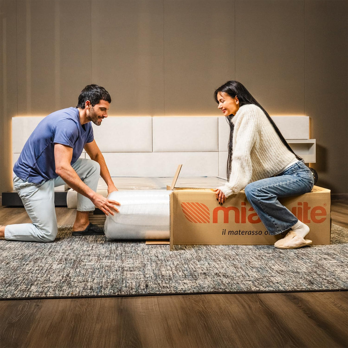 miasuite i sogni italiani Matras van traagschuim, 140 x 200 cm, hoogte 20 cm, gemaakt in Italië, hypoallergeen, antibacterieel, mijtdicht, orthopedisch, medisch product, lente H20