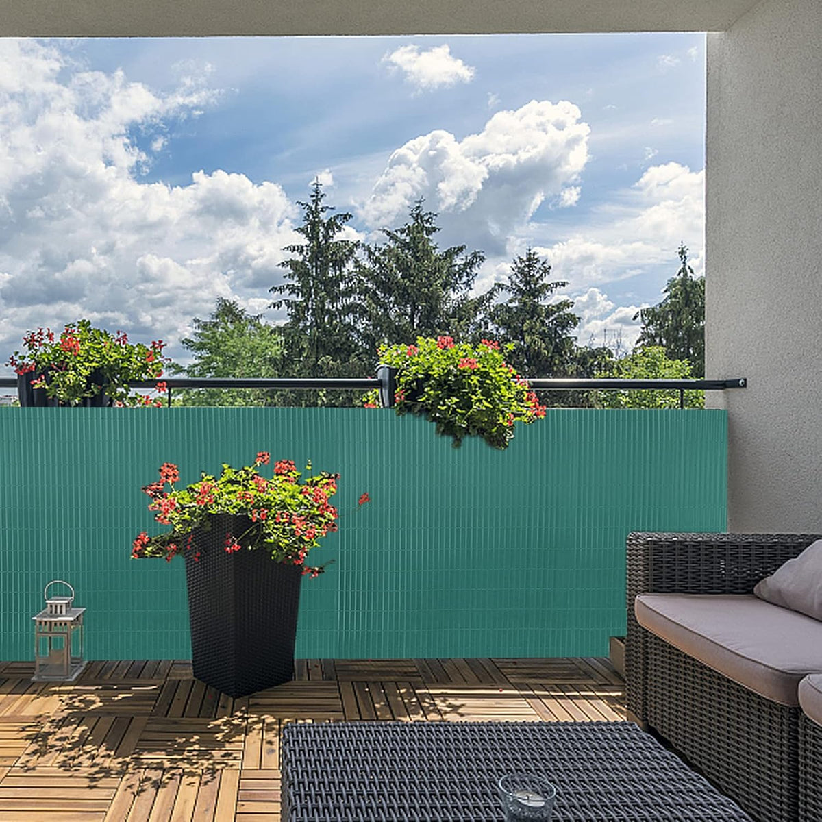 Balkonafscheiding – Balkon Scherm – Tuinscherm – Privacy Scherm – Balkonbespanning – Weerbestendig PVC – 9 x 1,8 m – Verstevigde Lamellen