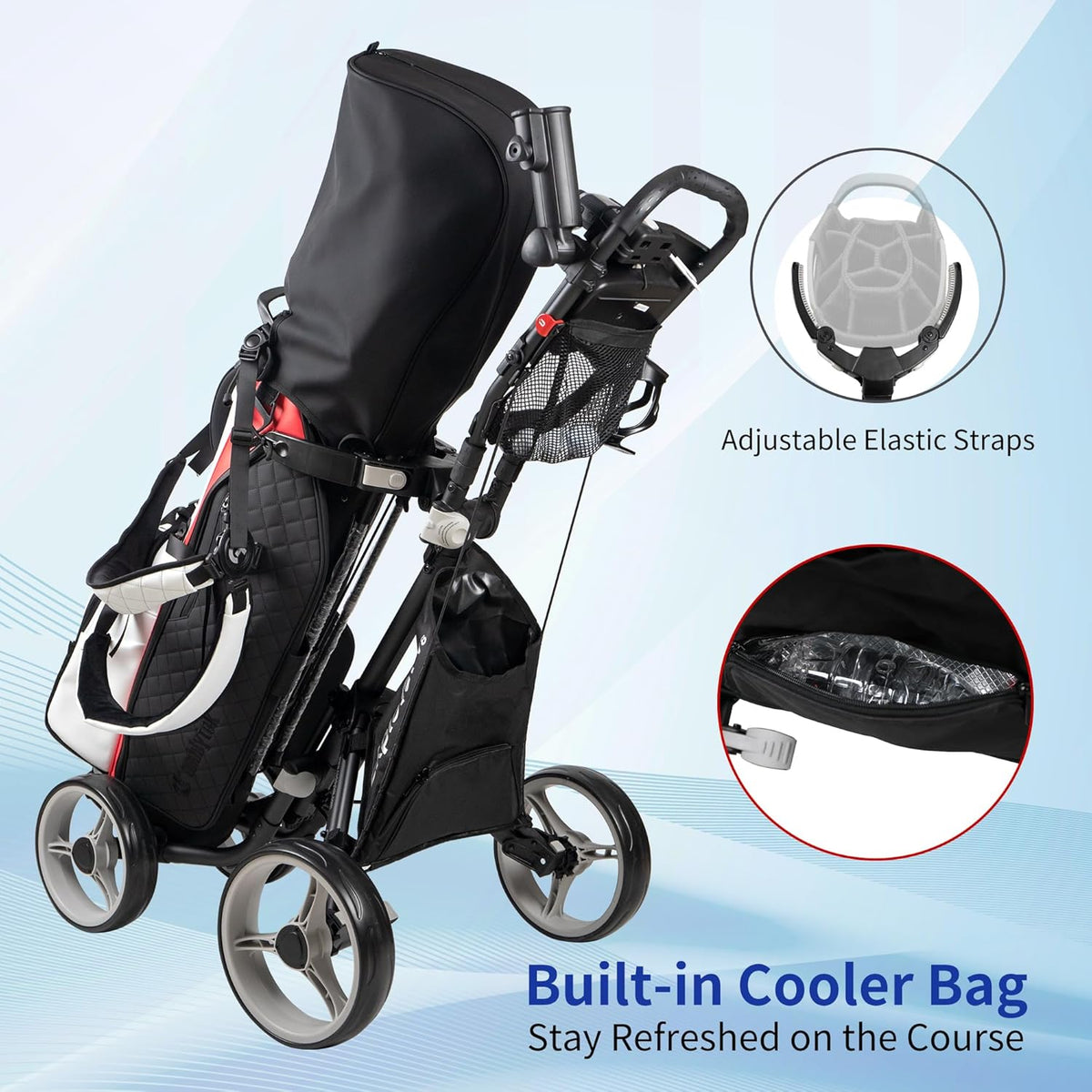 Caddytek Explorer V8 - SuperLite 4 Wheel Golf Push Cart, Explorer Versie 8