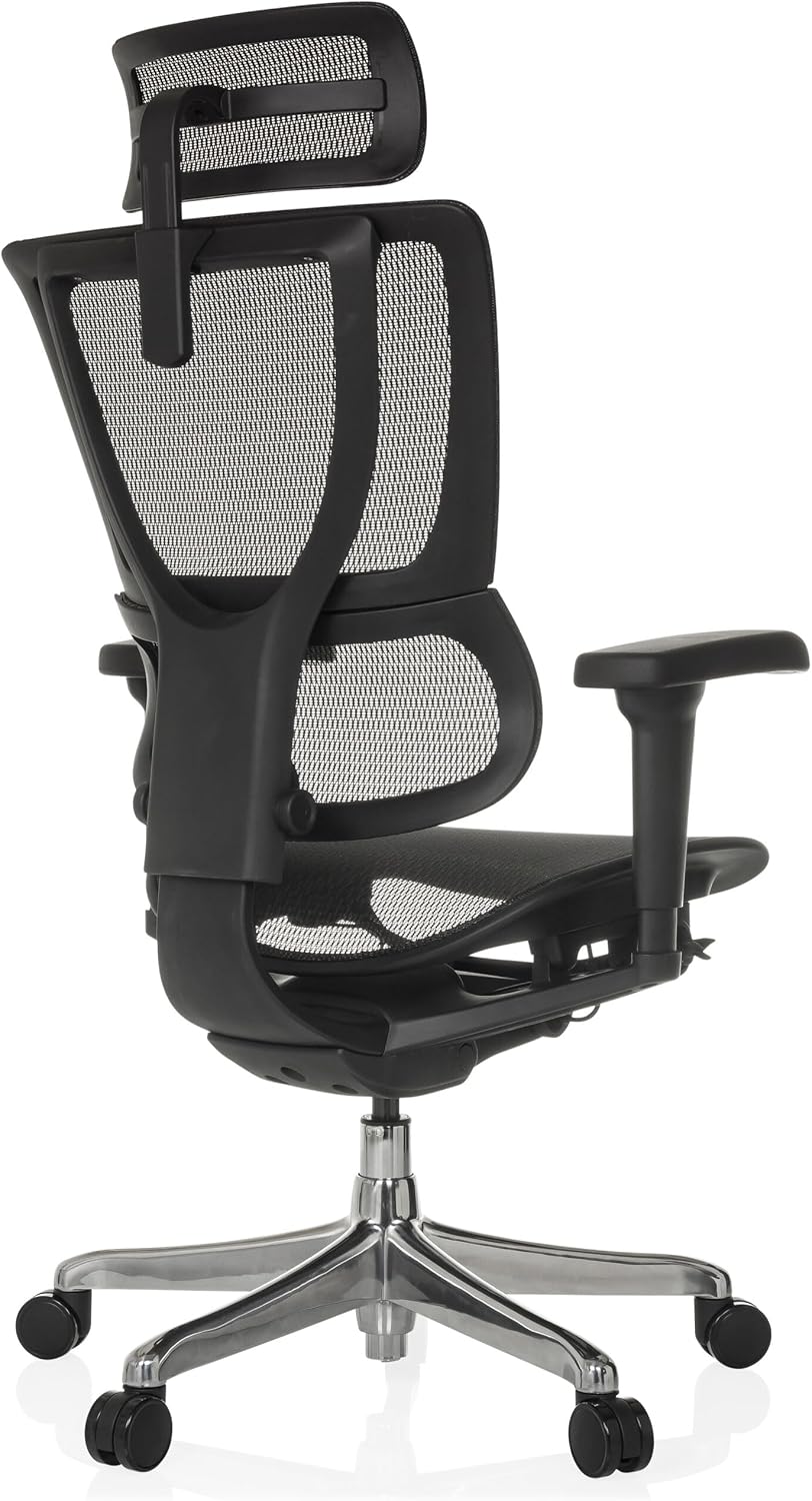 hjh OFFICE Ergonomische Ergohuman Slim Ultra GEN2 Bureaustoel met flexibele lendensteun, netbespanning, zwart