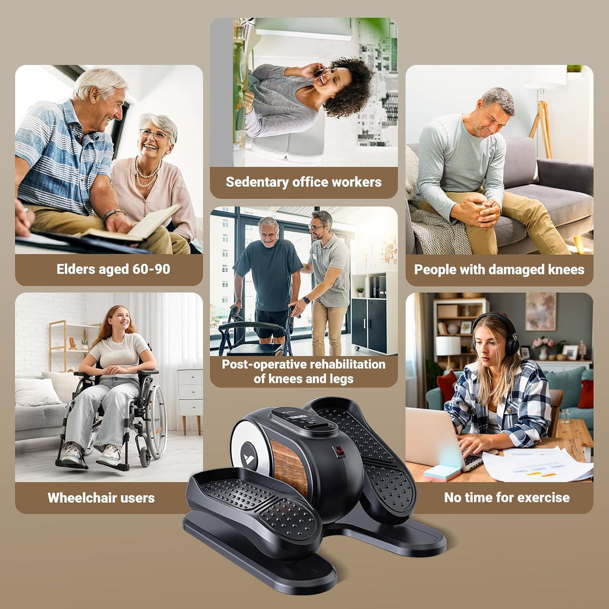 Mini Elliptical Trainer – Mini Crosstrainer – Fietstrainer – Stepper – Hometrainer – Met Afstandsbediening – 12 Snelheidsstanden & Stil ontwerp