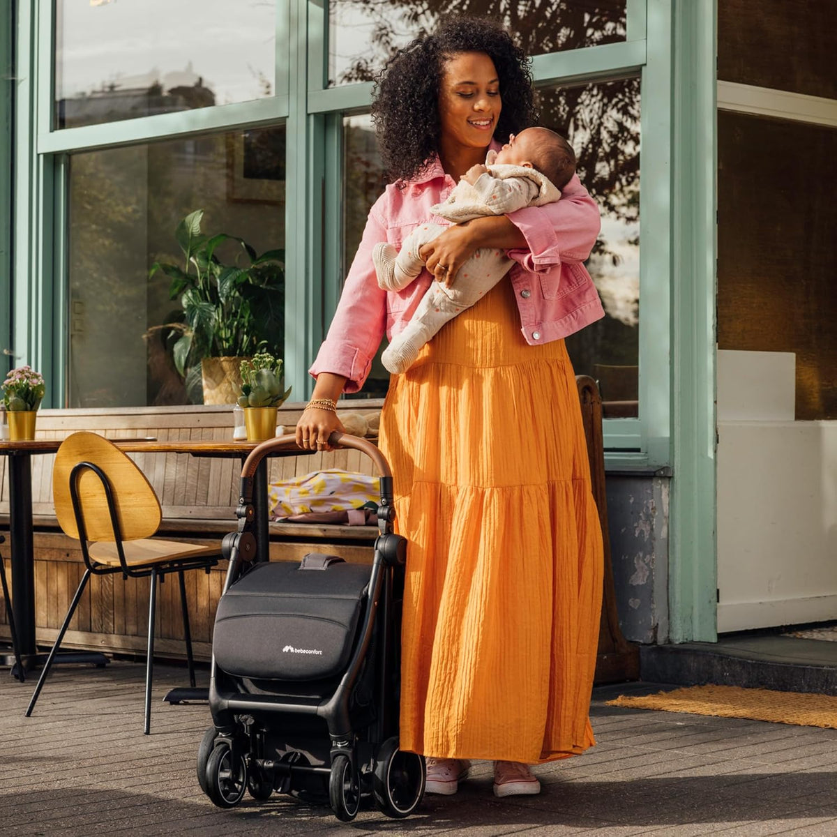 Bebeconfort Sunlite, Baby kinderwagen, 0-4 jr. (max. 22kg), lichtgewicht kinderwagen, vlakke ligstand, automatisch en compact inklapbaar, ligstand met één hand, grote opbergmand (5kg), Tinted Gray