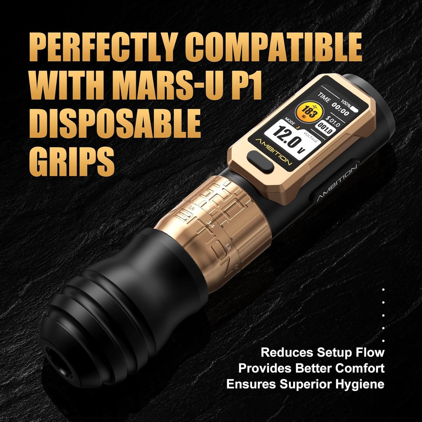 Ambition Soldier Pro 520 Tattoo Machine Draadloze Rotary Pen met 520g.cm Krachtige Motor, Dubbele 2400mAh Batterij en Verstelbare Slag, Professionele Tattoo Uitrusting voor Artiesten