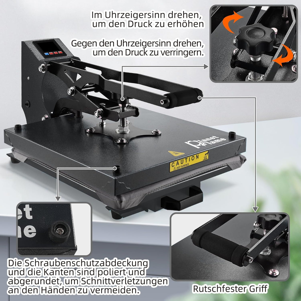 Warmtepers voor T-shirts met afneembare handgreep voor sublimatie-warmteoverdracht, canvas tassen, rugzakken en andere projecten