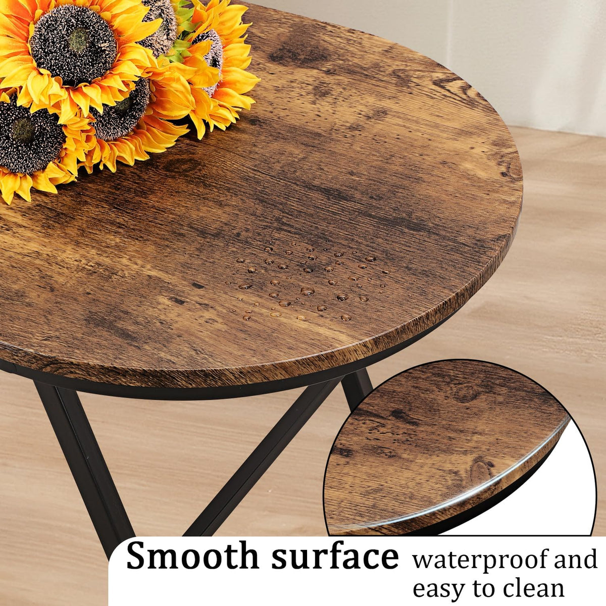 Opvouwbare salontafel voor woonkamer industriële bruine kleine lage tafel houten opvouwbare salontafels ovale vloer bureautafels voor kleine ruimtes thuiskantoor