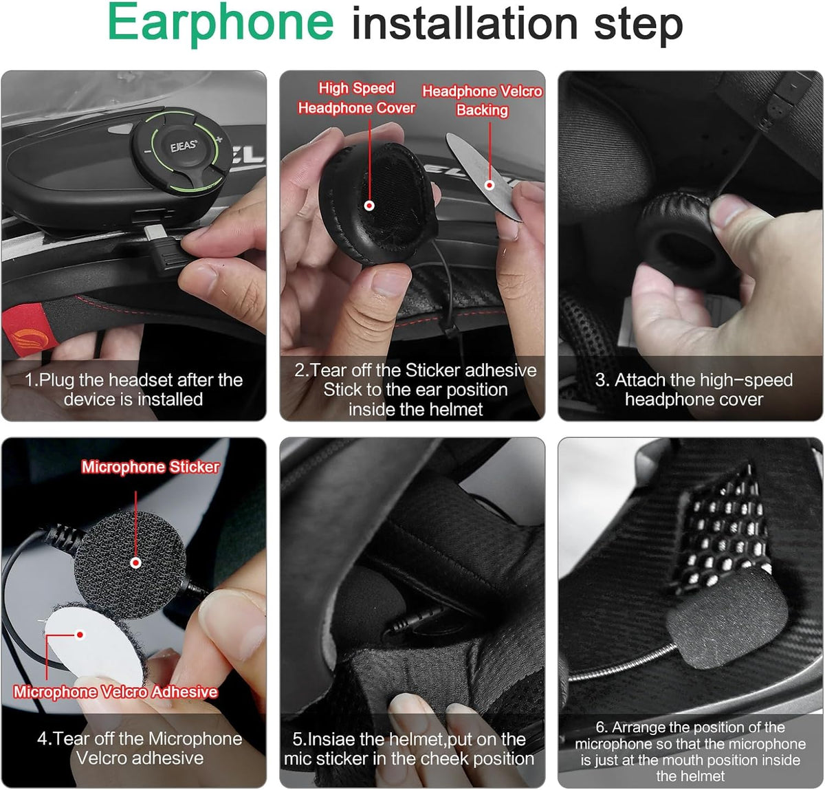 SolaMr BT5.1 Motorfiets Helm Headset Communicatie Systeem voor maximaal 6 Motorfietsen met 1000m Bereik met Muziek Delen, Ondersteunt SafeRiding APP, FM-radio, MP3-speler (2 pack)