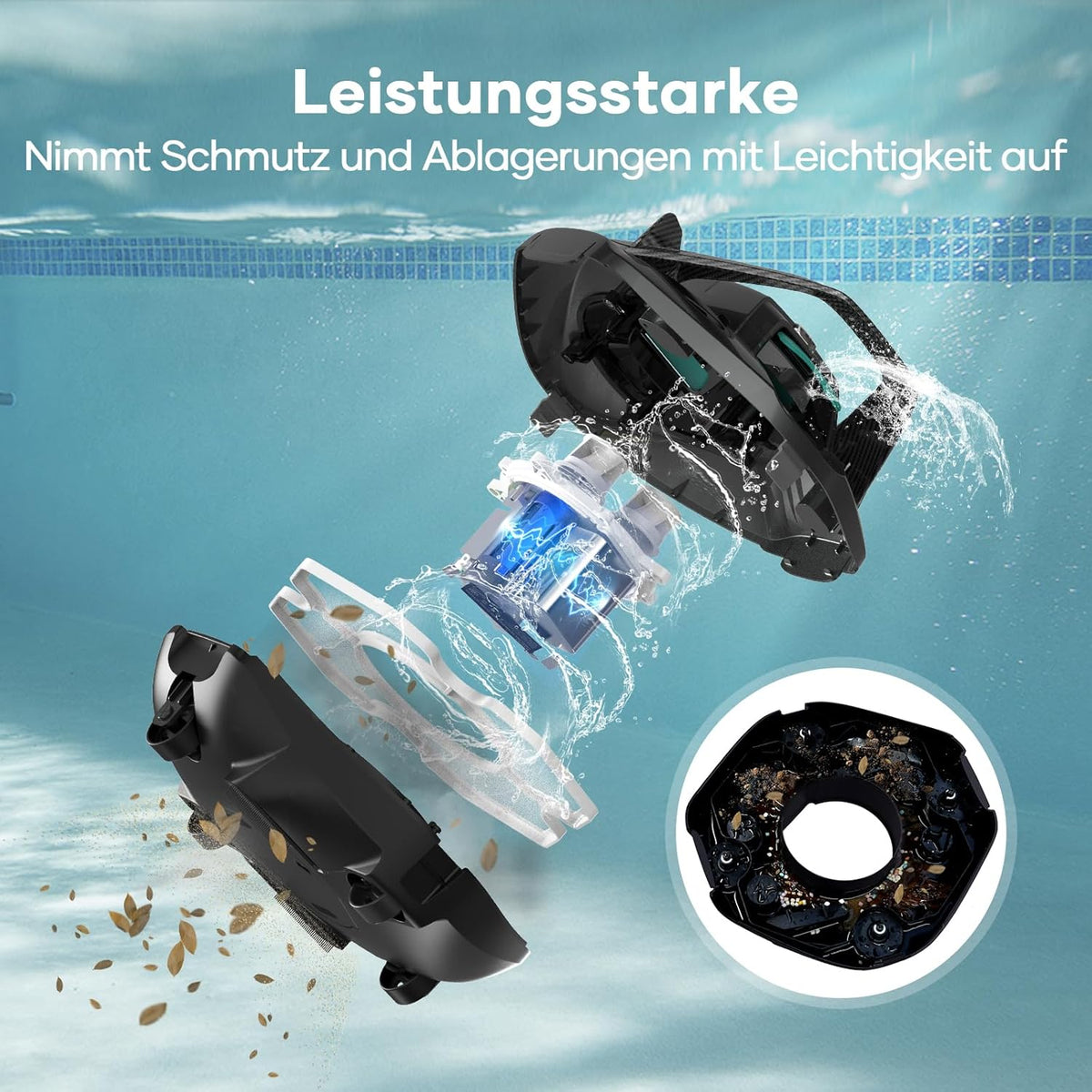 Zwembadrobot – Zwembadreiniger – Zwembadstofzuiger – Pool Cleaner – Draadloze Zwembadrobot – Automatisch Parkeren – 90 Minuten Werkduur – Geschikt Voor Zwembaden Tot 80 m²