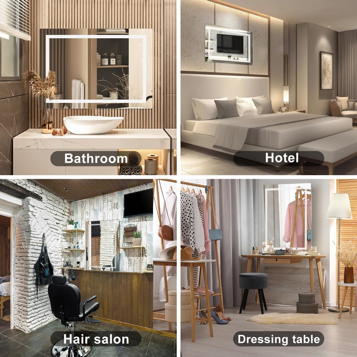 SaniteModar LED Bathroom Mirror 60 x 80 cm, Bathroom Mirror with Anti-Fog Wall Mirror with Light - QUORE