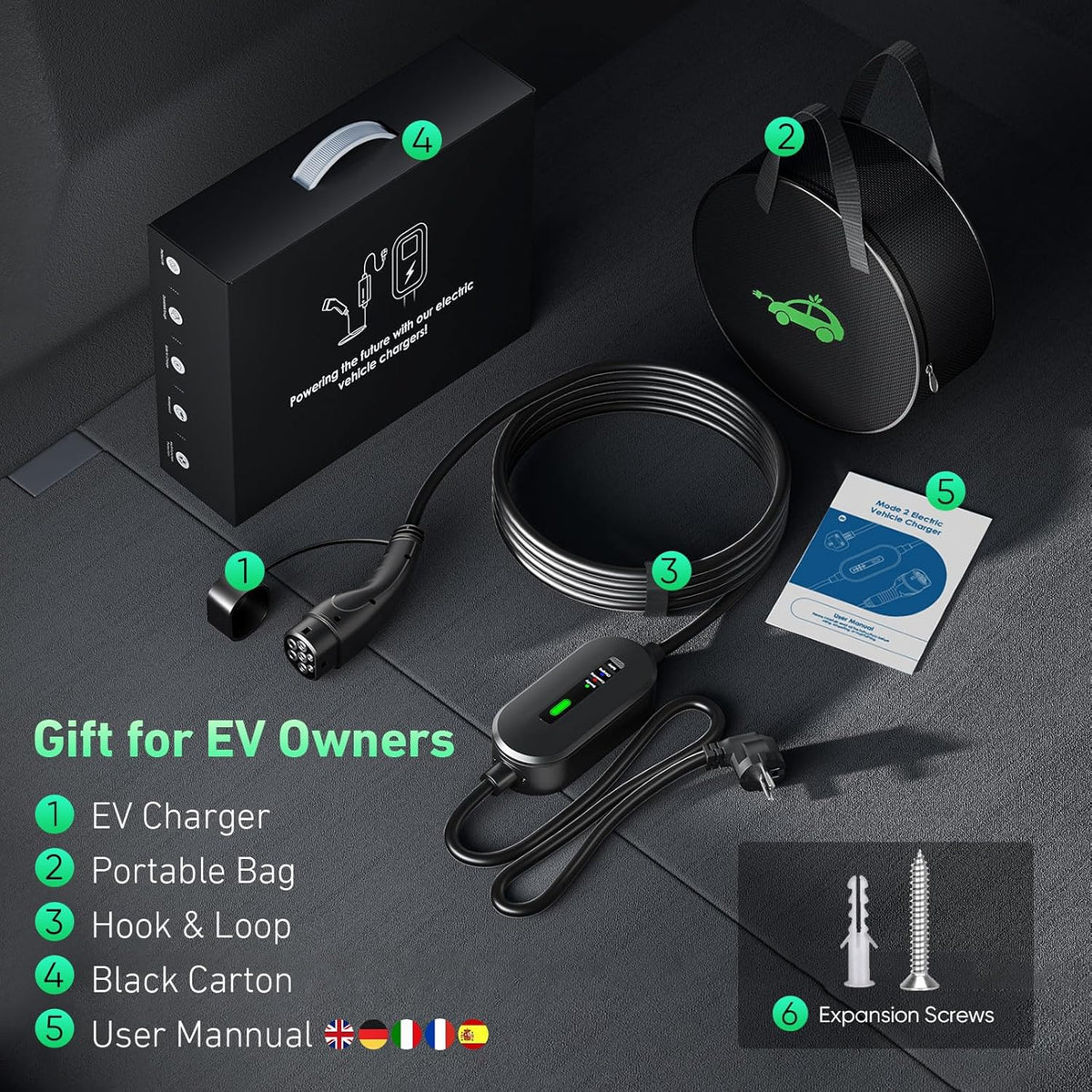 EVJUICION Type 2 Schuko Oplaadkabel voor Elektrische Auto - 16A, 10m, 3,68 kW, 1-Fase EV Chargeur, IEC 62196-2 BEV PHEV