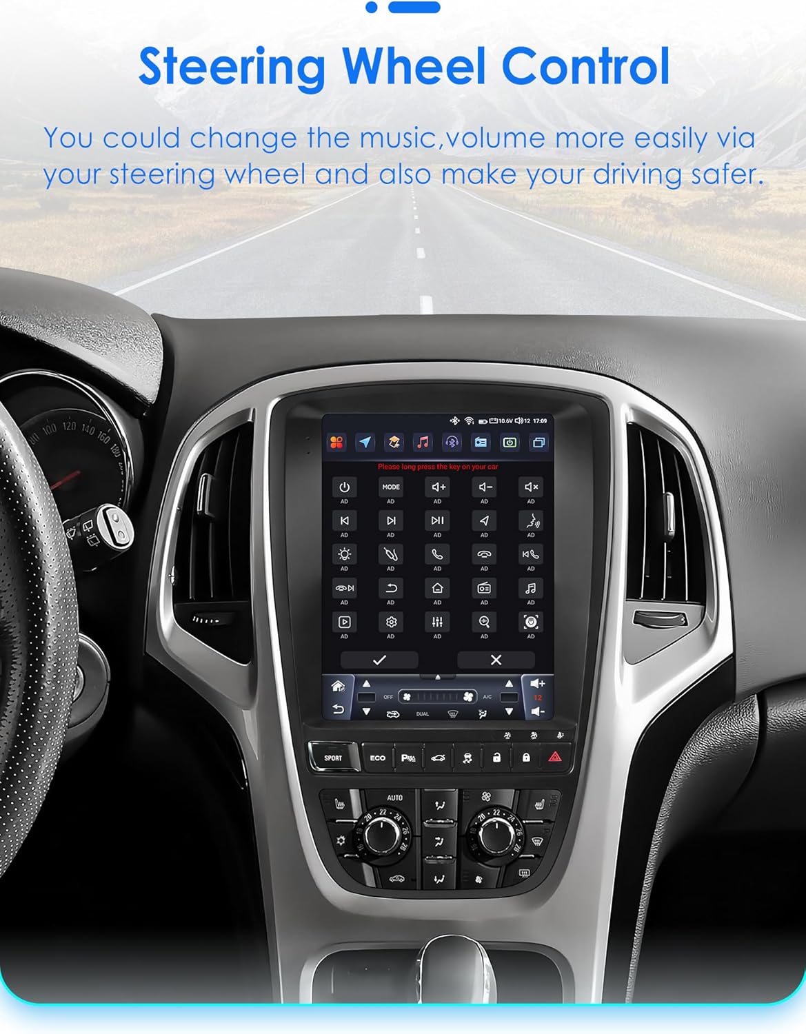 Android 13 Autoradio – Multimedia Speler – Inbouw Radio – Navigatiesysteem – Touchscreen Unit – 9,7 Inch QLED Scherm – Draadloos Android Auto & CarPlay