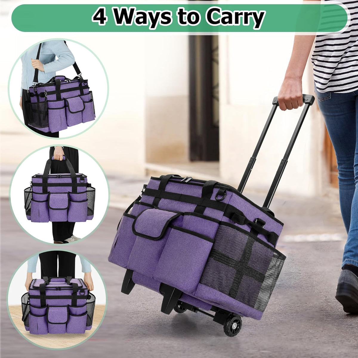 LoDrid Cleaning Bag Caddy, purple, modern