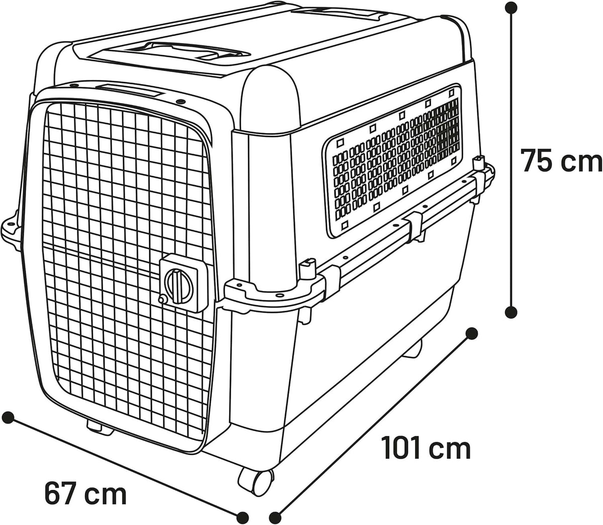 TRANSPORTKOOI LANTA GRIJS XXL 67x101x81CM