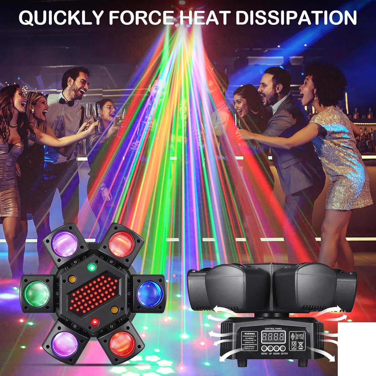 Moving Head LED 150W met afstandsbediening RGBW Gobo Beam discolicht partylicht 26CH DMX podiumlicht voor DJ Bar Verjaardag Club Bruiloft Koplamp