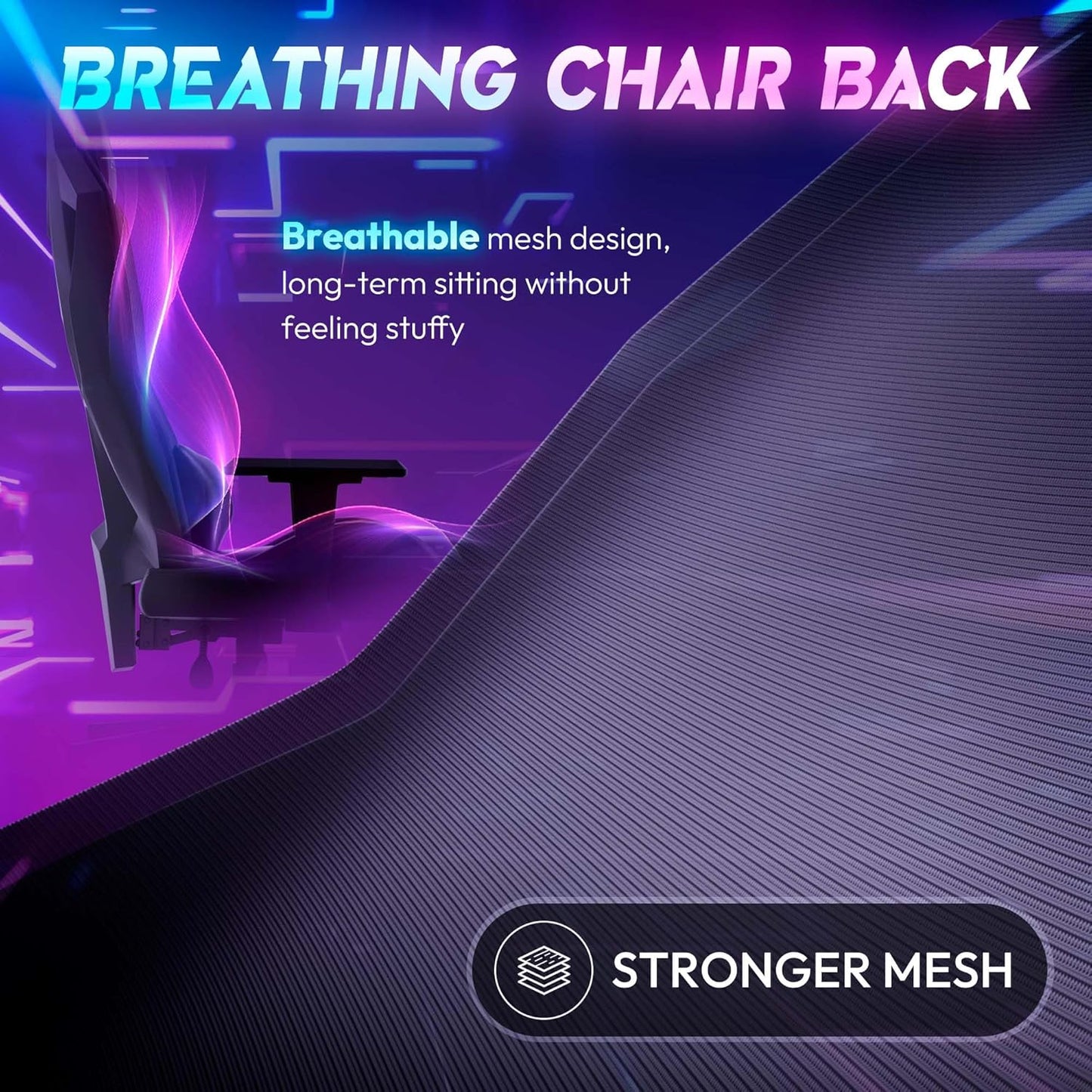 Dowinx LED Gaming Chair with Adjustable 5D Armrests, RGB Ergonomic PU Leather Gaming Chair with Adjustable Lumbar Support for Adults (Red) - QUORE