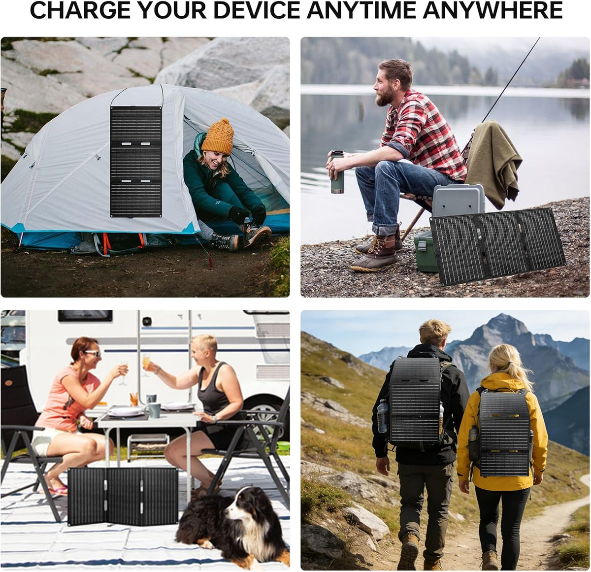 30W opvouwbaar zonnepaneel met USB-C PD, USB-A, gelijkstroom-uitgang
