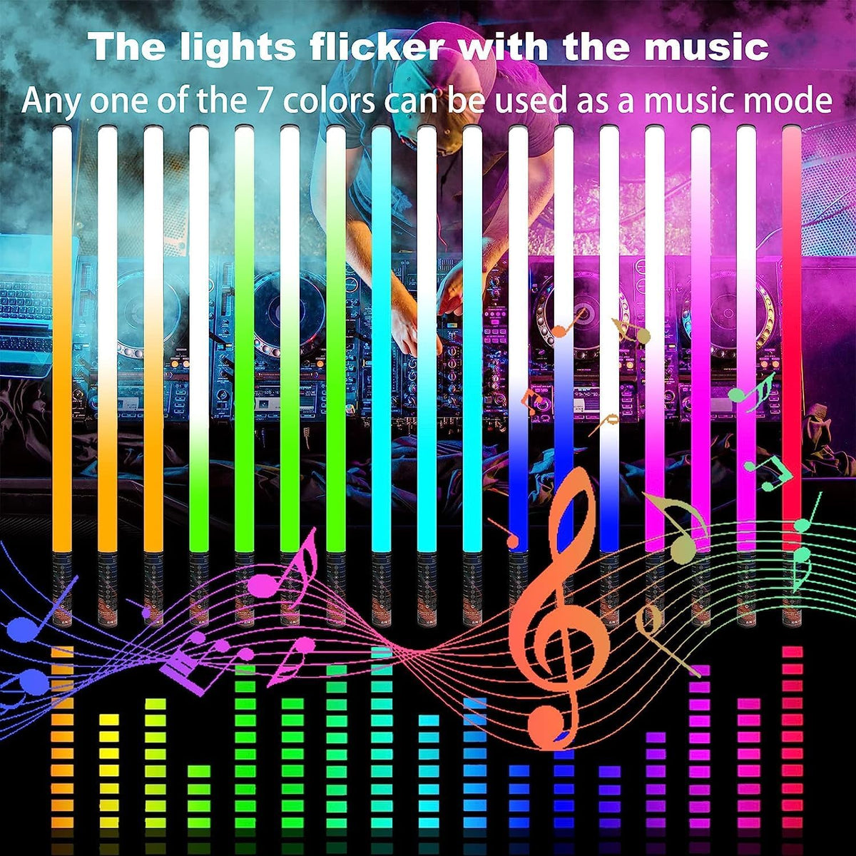 RGB led videolichtstaaf 120 cm set van 4 – Led video lichtstaaf – Led videolamp – RGB video light – Led handheld fotografie licht – Meer dan 500 lichtstanden – Ingebouwde accu