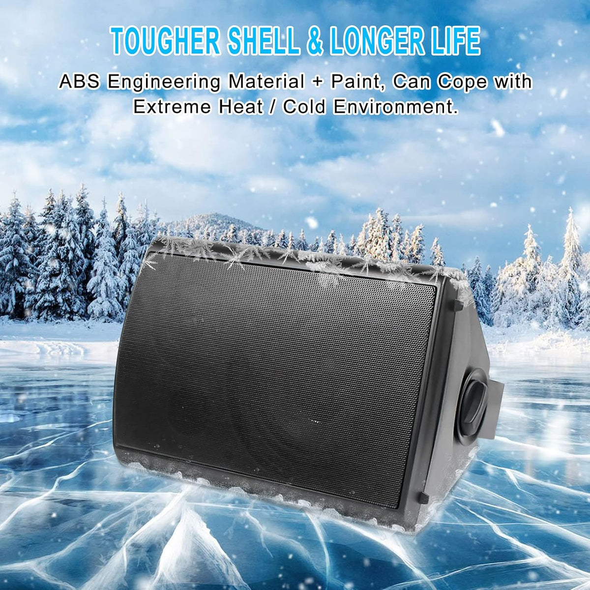 Herdio 6,5 inch Bluetooth buitenluidsprekers – luidspreker 800 W – buitenluidspreker met bron stereo versterkerbox, ideaal voor terras, tuin, veranda (4 zwart)