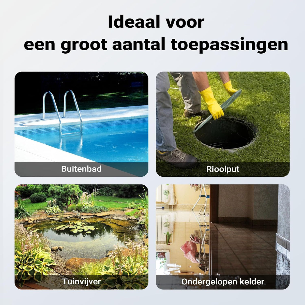 Vuilwaterpomp 370W 1500l/h dompelpomp incl. 20m slang bouwpomp pomp