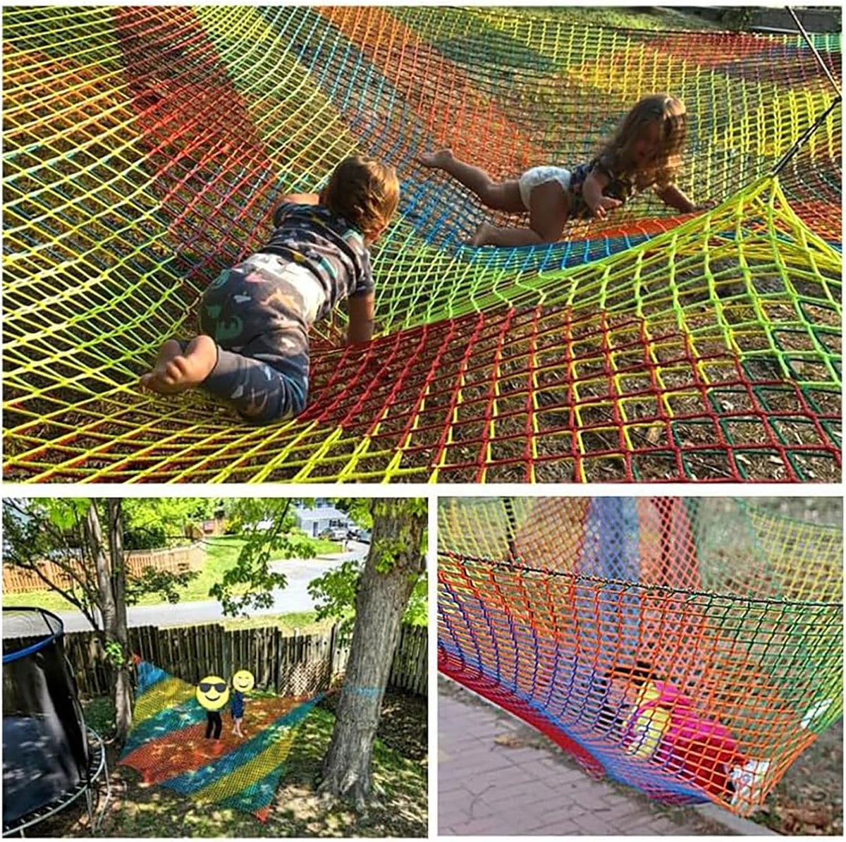 Playground Safety Net Climbing Cargo Net Voor Kinderen, Veelkleurige Kinderachtige Klimnet Van De Achtertuin, Treehouse Accessories, Heavy Duty Safety Net, Achtertuin, Outdoor Entertainmen(Size:1x10m)