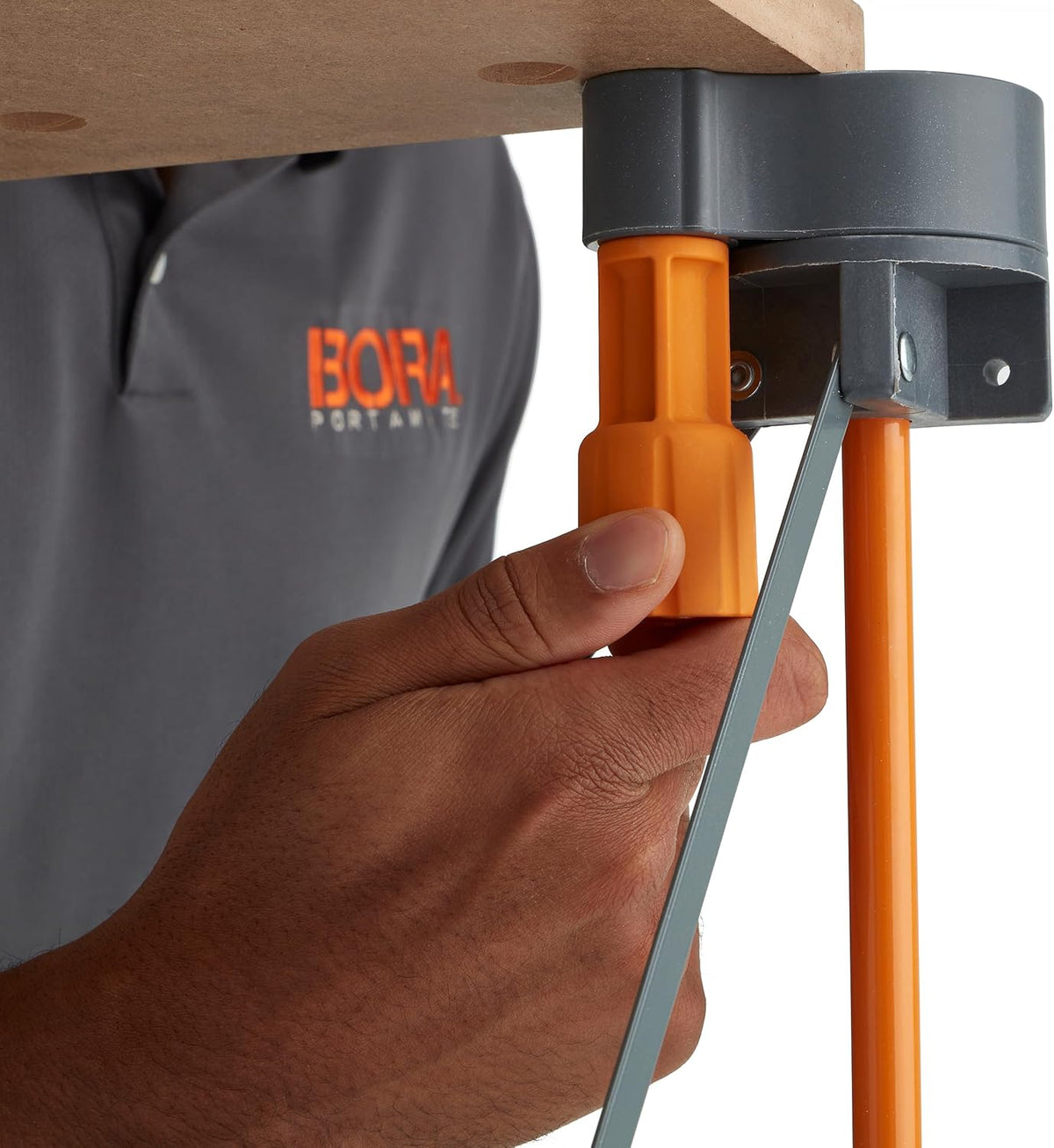Bora Centipede Werkbank Tafelblad voor Bora Duizendpoot Werkstandaard Zaagpaarden - 24" x 48" - Inclusief Houten Top met 20mm Hondengaten + 6 Quick-Twist Lock Handgrepen voor Draagbare, Tijdelijke