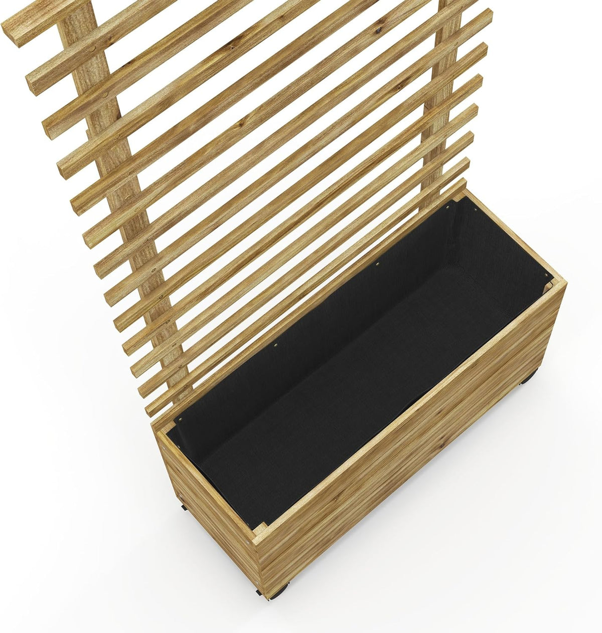 Outsunny Hochbeet Pflanzkasten mit Rankgitter,Rolle,Spalier Pflanzkübel Blumenkasten Holz,Gartenspalier 76x30x155cm für Garten Balcony Terrasse,Blumenkübel für Kletterpflanzen Korbpflanzen, Blumen - QUORE