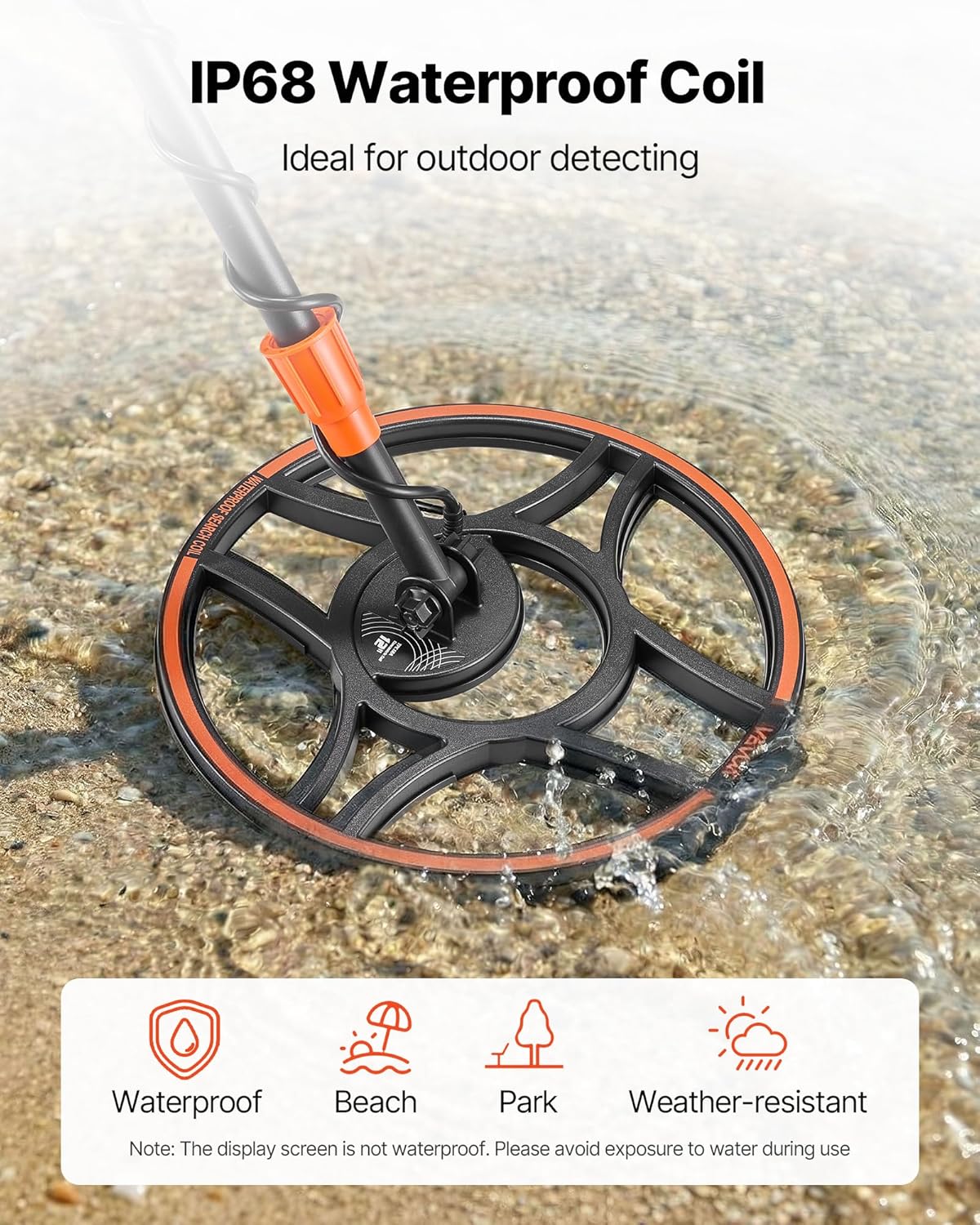 Metaaldetector Voor Volwassenen – Gouddetector, Goudzoeker, Metaalzoeker, Schatzoeker – IP68 Waterdicht, 12 Inch Zoekspoel
