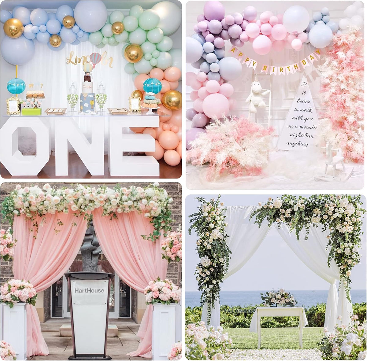 Fomcet 8FT x 8FT Achtergrondstandaard Heavy Duty met basis, goud draagbare verstelbare pijp en laken achtergrond Stand Kit, vierkante metalen boog partij frame voor bruiloft verjaardagsfeestjes banket