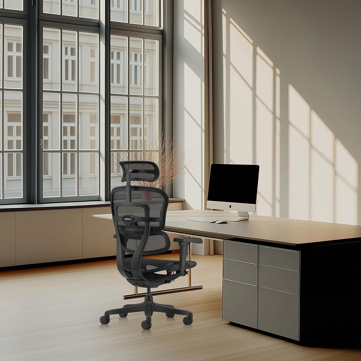 hjh OFFICE Ergonomische Ergohuman Signature GEN2 Bureaustoel met flexibele lendensteun, netbespanning, zwart