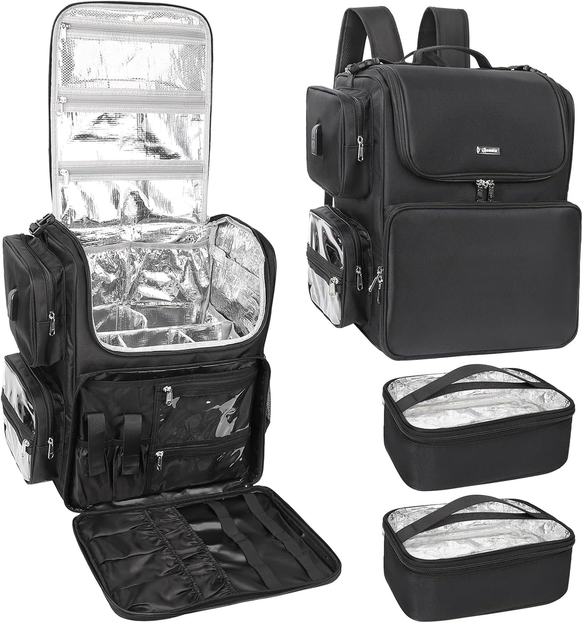Relavel Hair Tools Reistas, haarstylist, rugzak, kapper, cosmetologie tas, warmte-isolatie, volledige laag voor krultang, haarstijltang, reisaccessoires, trein case, kappersorganizer