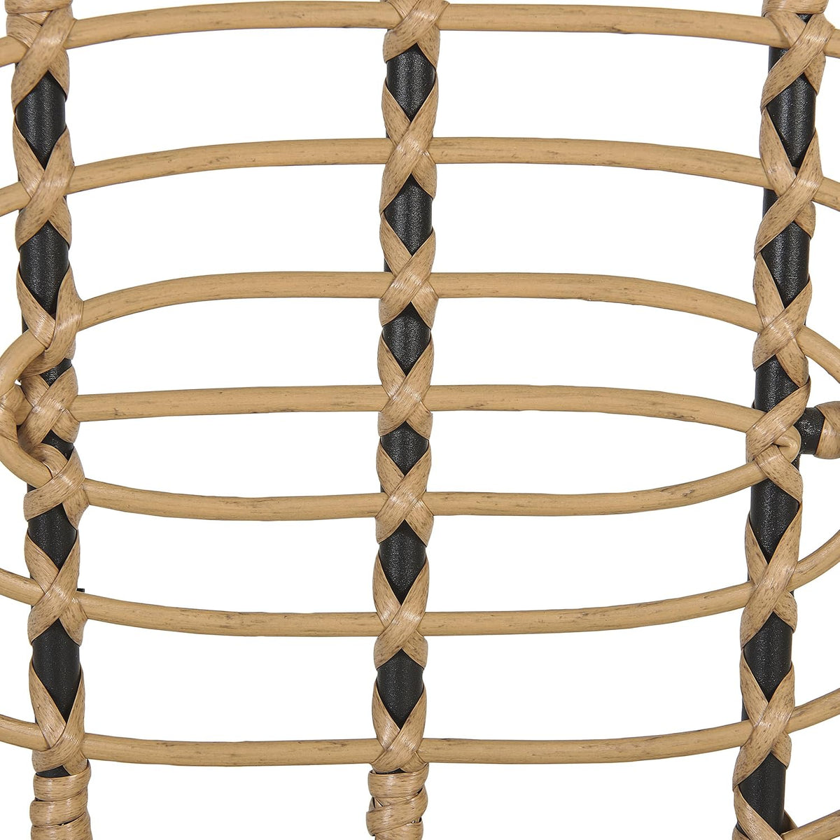 Boho set of 6 PE rattan braided garden chairs natural grey cushions Pratello - QUORE