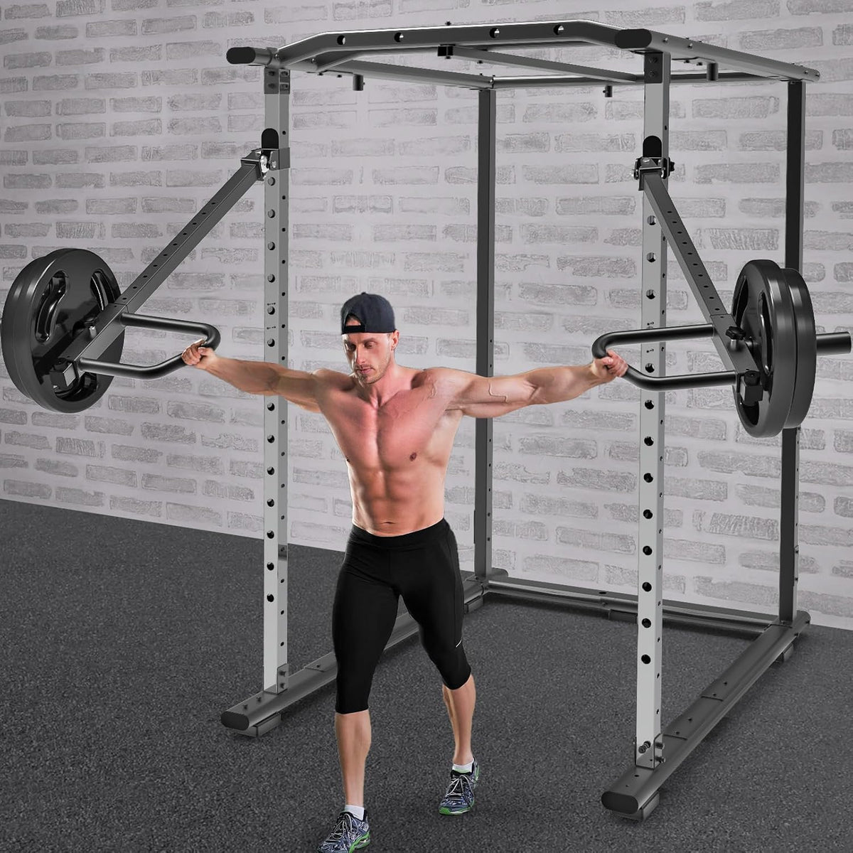 Kipika Verstelbare hefboomarmen voor Power Rack - Jammer Arms bevestigingen voor 3" x 3" rekken met 5/8" of 1" gaten - Compatibel met 2-inch Olympische gewichtschijven - Verstelbare hoogte en hoek - 1