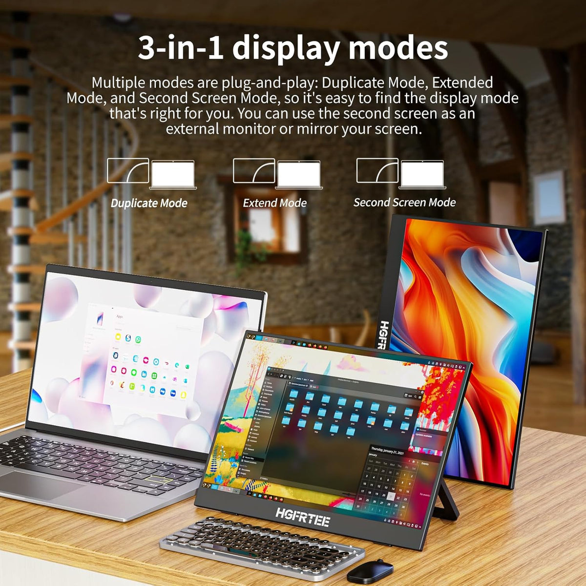 Draagbare Monitor Touchscreen – Externe Monitor – Tweede Scherm – Draagbaar Scherm – Touchscreen Monitor – 14,1 Inch IPS 1920 x 1200 – USB-C en Mini HDMI