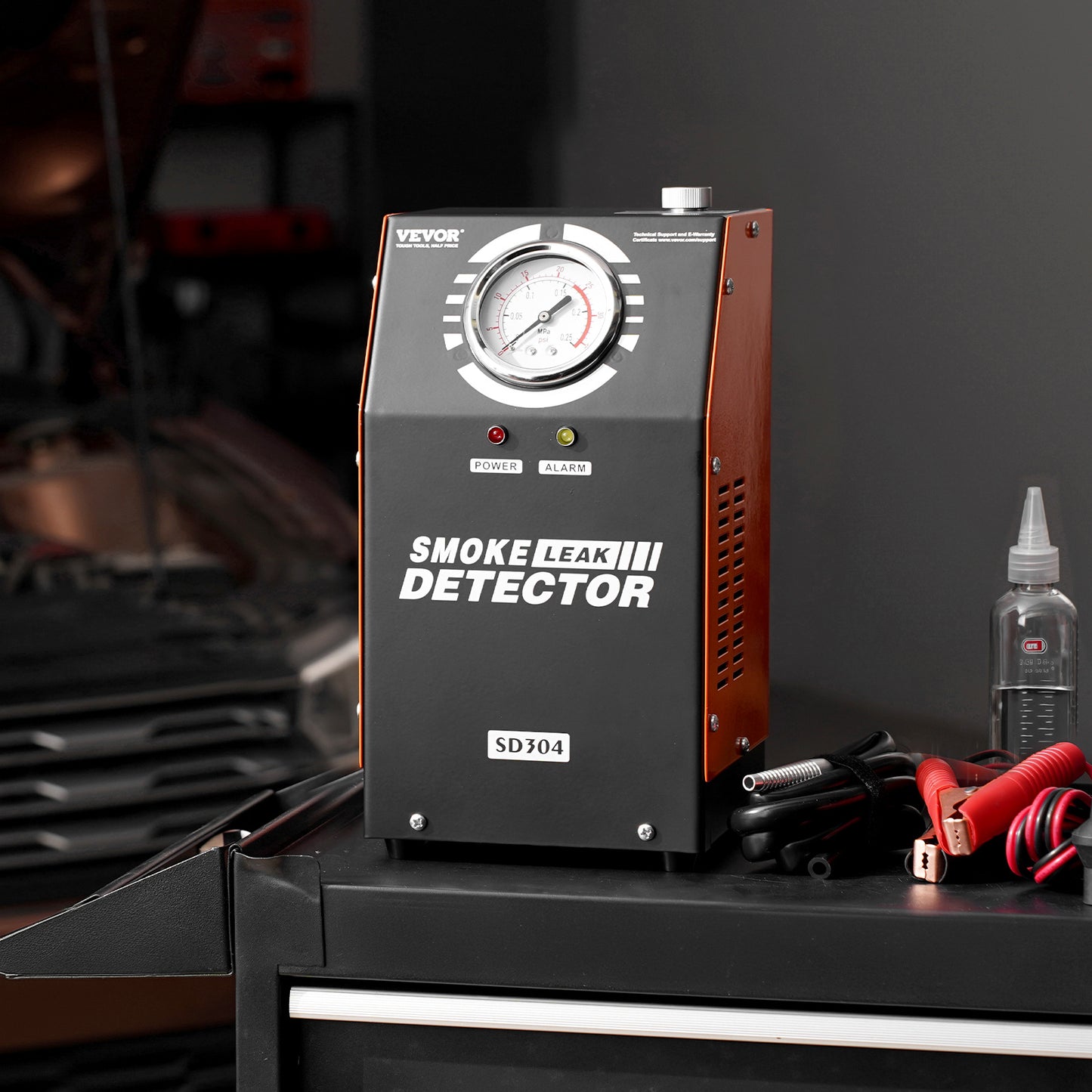 Rookmachine Auto – Rookmelder – Lektester – Smogmachine – Lekkagedetector – Ingebouwde Luchtpomp – 8L/min Rookvolume – Digitale Drukmeter