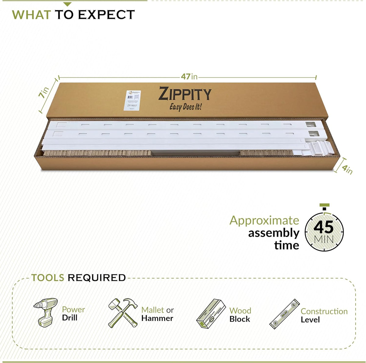 Zippity Outdoor Products ZP19057 Burbank No Dig Vinyl Fence 44" B x 41" H, Wit