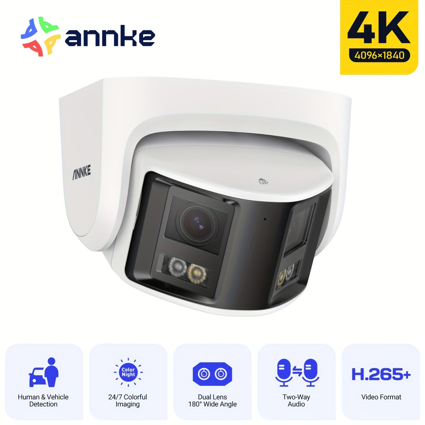 Beveiligingscamera – Bewakingscamera – Surveillancesysteem – Domecamera – Turret Camera – 2 Stuks – 5MP Slimme AI Detectie – Gekleurd Nachtzicht met Microfoon