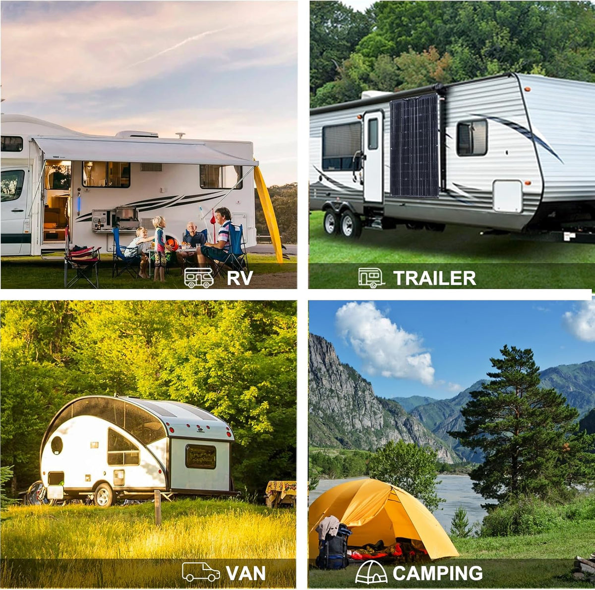 XINPUGUANG 200W zonnepaneelkit systeem 2 stuks 100W 18v flexibele monokristallijne zonnepaneel voor camper, boot, tent, auto, aanhangwagen, 12v batterij opladen