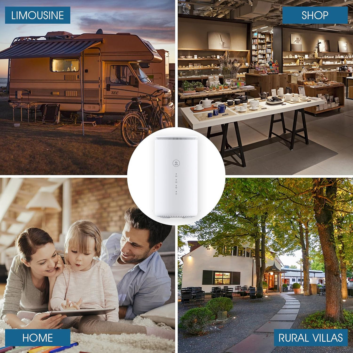 Router 5G met SIM UDX710 WIFI6, 2 poorten, WAN/LAN, 5G, NR, TDD, max. 2,6 Gbit/s DL)/650 Mbit/s, UL Dual Band Modem 2,4 GHz, 5,0 GHz, 802.11 a/b/g/n/AC/AX