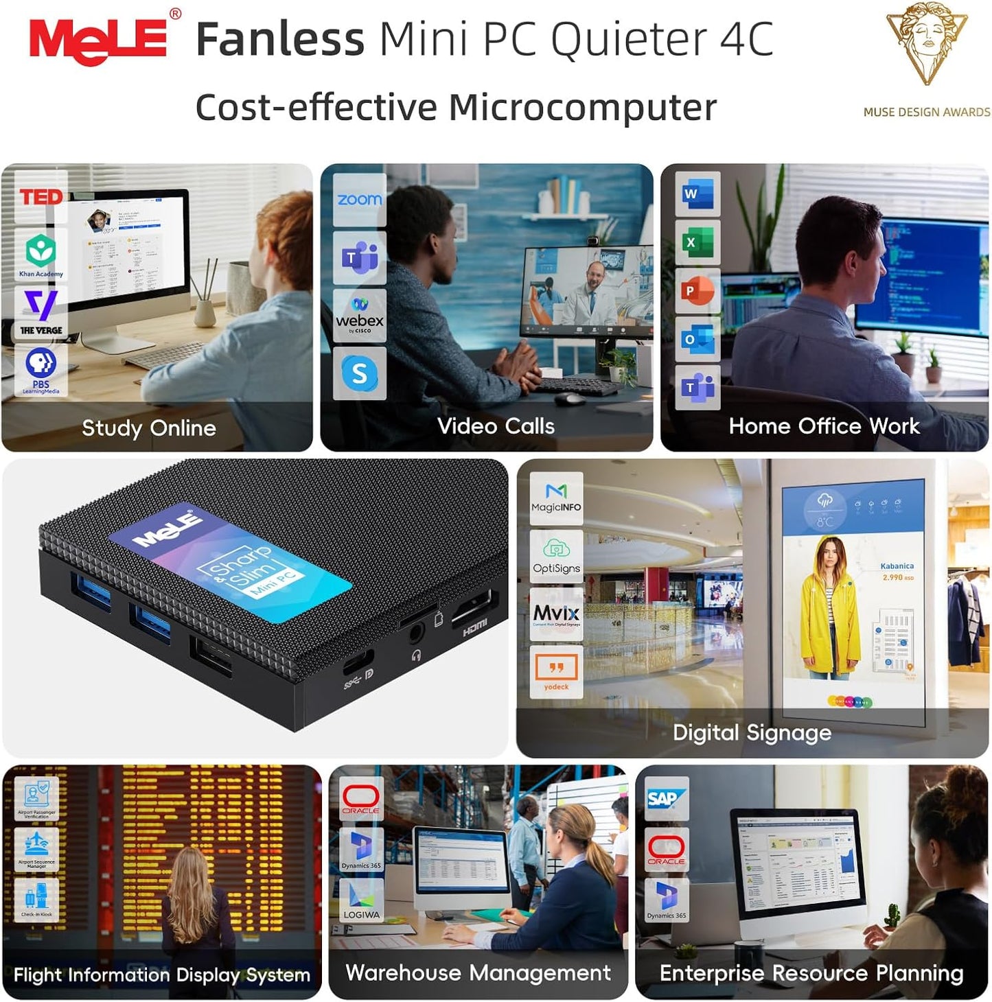 Mini PC – Mini Computer – Compacte PC – Stille PC – 16GB RAM 512GB SSD – Fanless Geruisloos – Krachtige N100 Processor