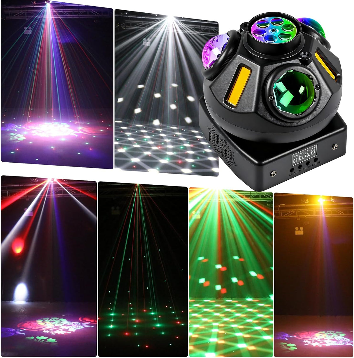 Podiumlicht met bewegende kop, 60 W, bewegende kop, led RGBW 4-in-1 DMX512, 19CH partylicht, geluidsgeactiveerd lichteffect, discolicht met afstandsbediening, voor DJ, bar, verjaardag, club, bruiloft