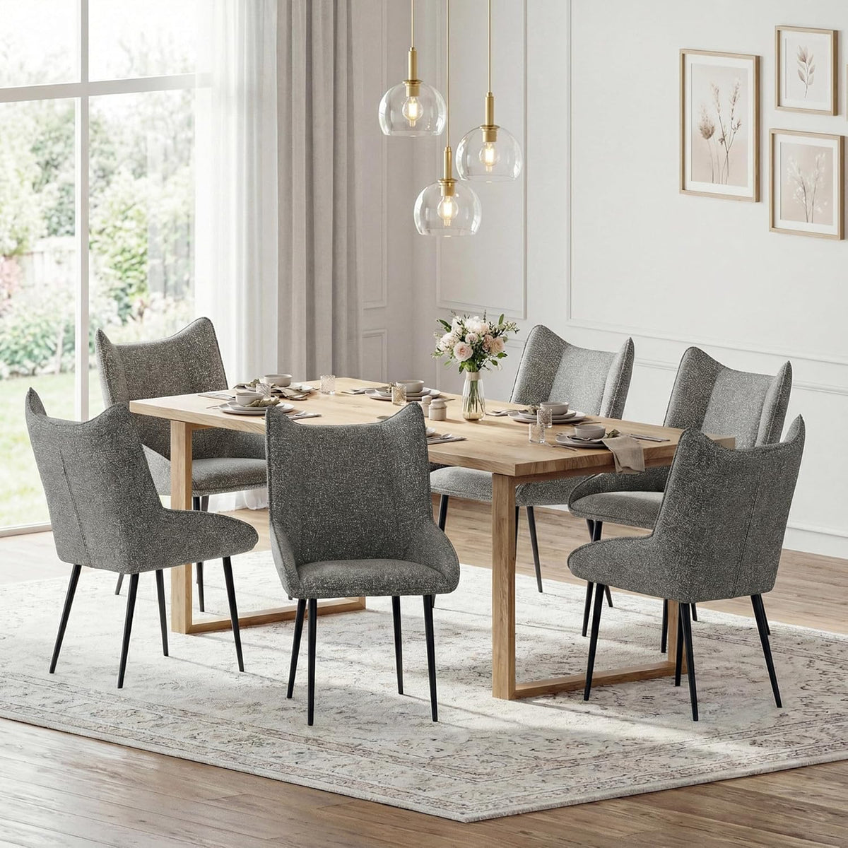 Zwart-witte eetkamerstoel zonder armleuningen, moderne fluwelen stoel met verstelbare poten, ergonomisch zitcomfort voor woonkamer, kantoor of slaapkamer, 1-delige set