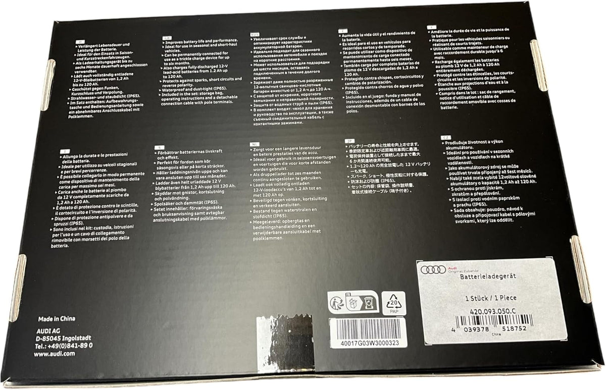 Audi 420093050C batterij-onderhoudsapparaat met contourstekker, 220 V-240 V