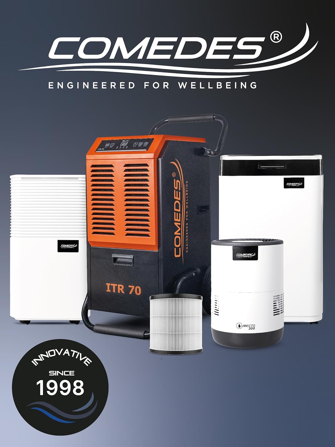 Luchtontvochtiger – Bouwdroger – Ontvochtiger – Luchtdroger – Kelderdroger – Max. 25 Liter Per 24 Uur – Voor Ruimtes Tot 100 m² / 230 m³