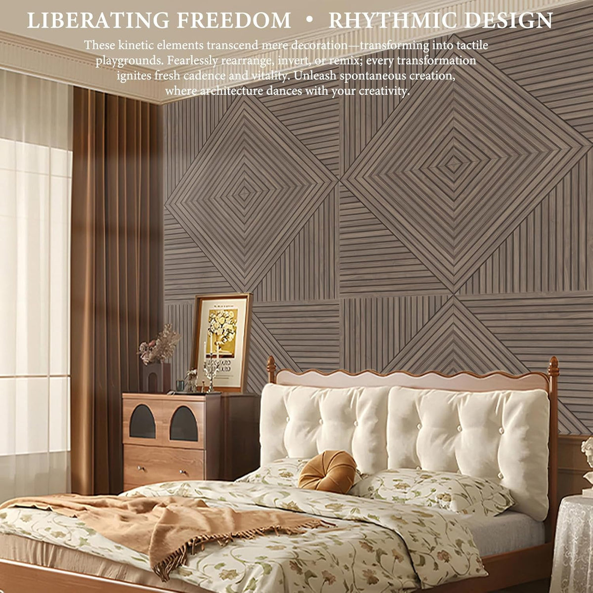 JBER Akoestische panelen, 6 stuks zelfklevende decoratieve geluiddempende panelen, geluidsabsorberende wandpanelen voor kantoor, opnamestudio, woonkamer, slaapkamer, 180 x 120 cm, licht notenhout