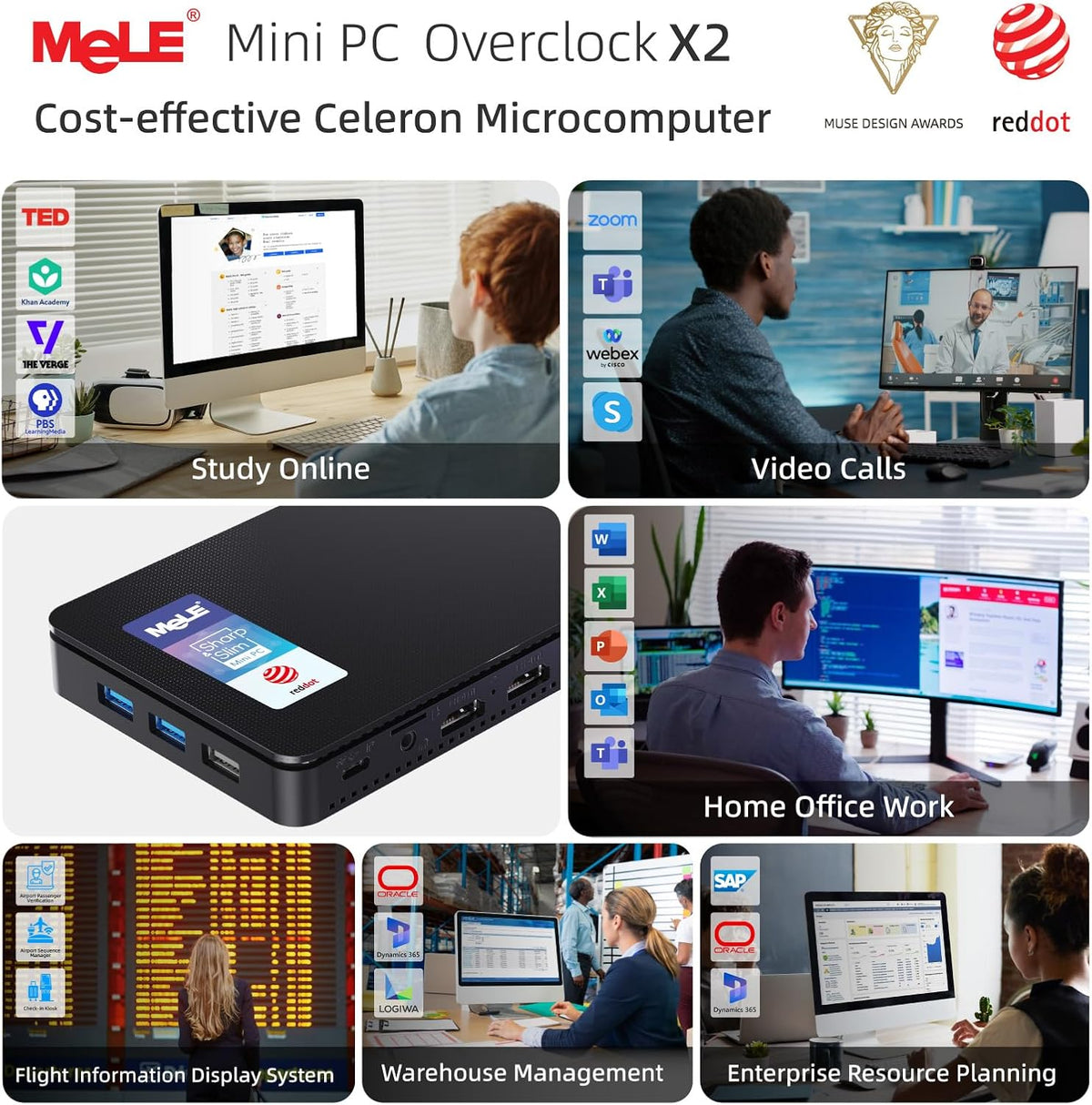 Mini PC – Mini Computer – Mini Desktop – Compact PC – Ultra Compact PC – 32GB RAM & 512GB SSD – Dual HDMI 4K & USB-C Output
