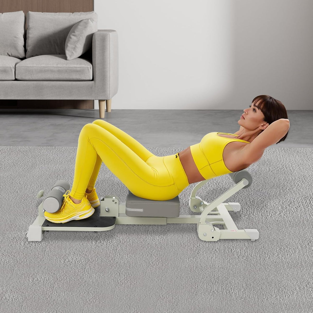 Home Rowing Machine, Foldable Hydraulic Leg Press, Rowing Machine with Elastic Band for Cardio and Strength Training, Home Fitness Equipment, Space Saving, up to 120 kg - QUORE